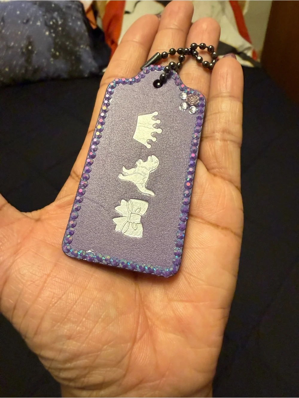 Coach  Authentic Purple Leather Hangtag – Customized/Embellished